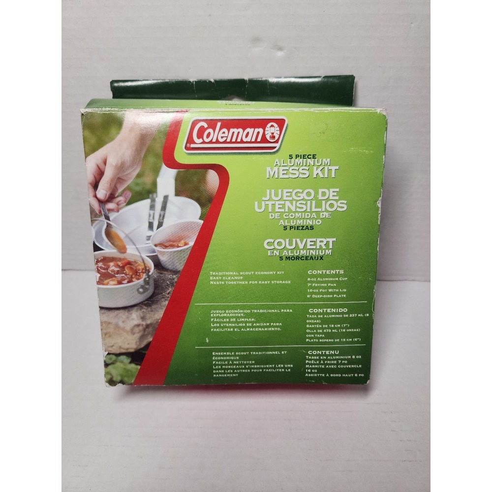 Vintage Coleman Camping Cookware | 5-Piece Aluminum Nesting Mess‎ Kit